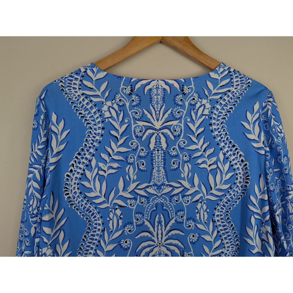 Lilly Pulitzer Laurelie Long Sleeve Caftan Dress Abaco Blue 10 - Picture 7 of 9